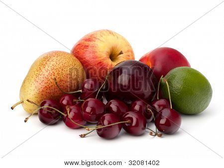 Fruit verscheidenheid geïsoleerd op witte achtergrond