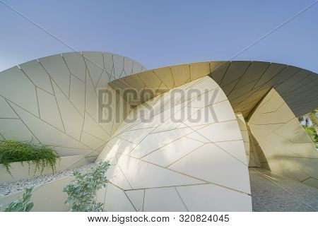 Doha Qatar - July 10 2019;design Detail National Museum Of Qatar Unusual But Striking Design Form Is