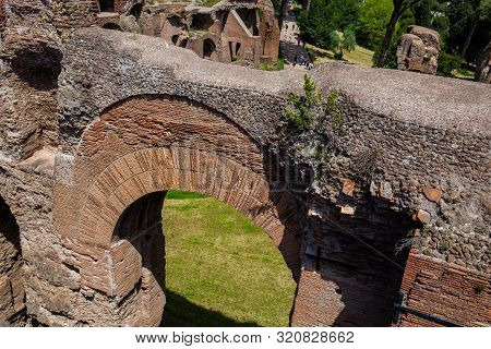 Ruins Of The Palace Of Septimius Severus Or Domus Severiana On The Palatine Hill