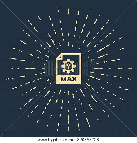 Beige Max File Document. Download Max Button Icon Isolated On Dark Blue Background. Max File Symbol.