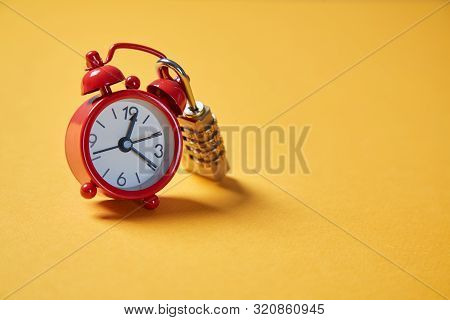 Time Management, Deadline And Urgency Concept. Time Passing Or Running Out. Clock On The Lock, On A 