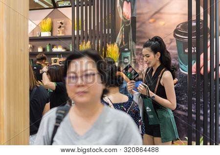Model Pretty Lady On Display Food Exibition Event