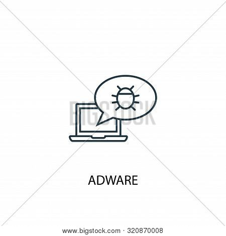 Adware Concept Line Icon. Simple Element Illustration. Adware Concept Outline Symbol Design. Can Be 