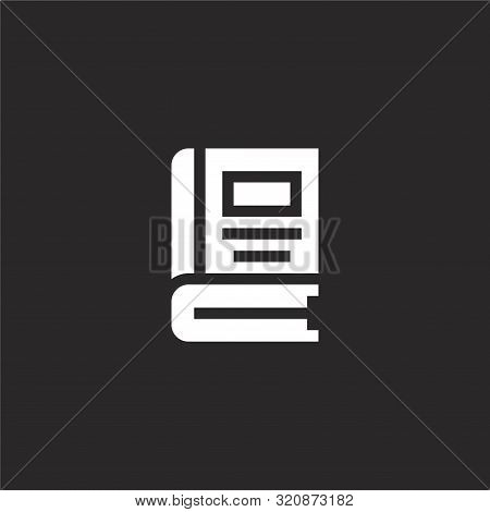 Book Icon. Book Icon Vector Flat Illustration For Graphic And Web Design Isolated On Black Backgroun
