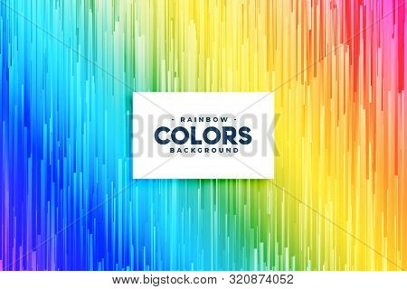 Abstract Rainbow Colors Vertical Lines Background Design