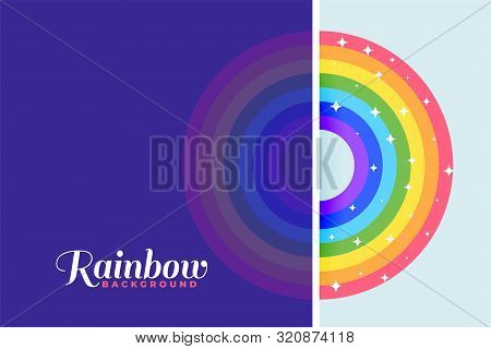 Colorful Rainbow Background With Sparkling Stars Design