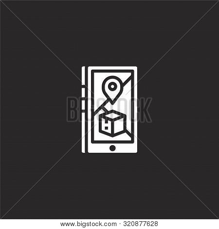 Tracking Icon. Tracking Icon Vector Flat Illustration For Graphic And Web Design Isolated On Black B