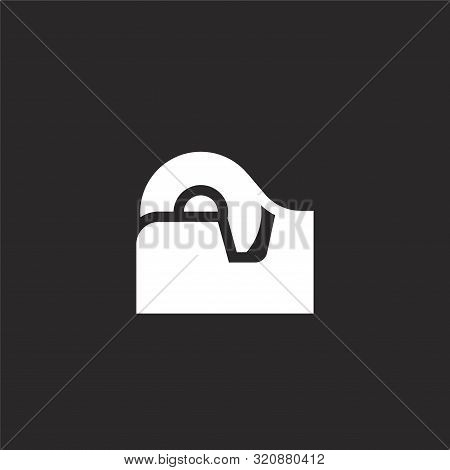 Tape Icon. Tape Icon Vector Flat Illustration For Graphic And Web Design Isolated On Black Backgroun