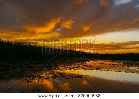 Sunset In The Dnieper River