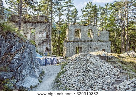 Blatnica Castle Ruins, Slovak Republic. Travel Destination. Architectural Theme.