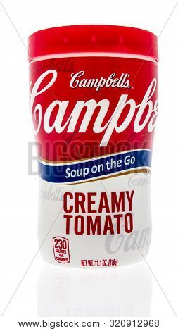 Wnneconne, Wi - 4 September 2019:  A Package Of Campbells Soup On The Go Creamy Tomato Soup On An Is