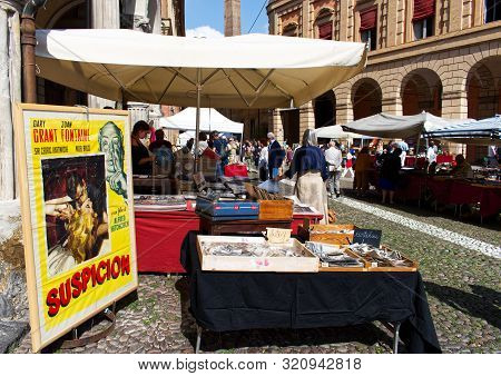 Bologna / Italy - September 7, 2019: Antiques Market, Mercato Antiquario Di Bologna, Takes Place In 