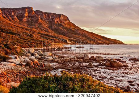 view from the shore of table mountain in Capetown South Africa