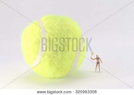 Tiny Toys Play Tennis On The Big Tennis