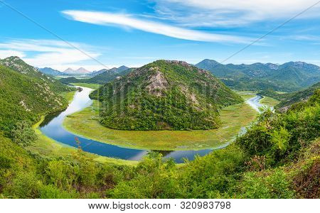 Rijeka Crnojevica. Amazing View Of Rijeka Crnojevica. Skadar Lake National Park, Montenegro