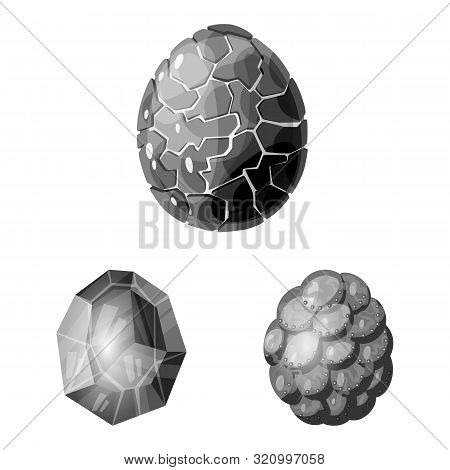 Vector Illustration Of Monster And Fantasy Sign. Set Of Monster And Big Stock Vector Illustration.