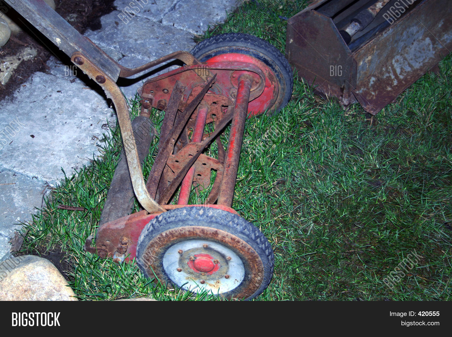 Vintage Lawn Mower Image & Photo | Bigstock