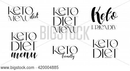 Keto Friendly Diet Vector Design Elements. Set Of Badges.