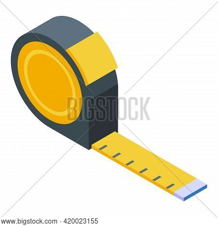 Measurement Tape Keep Distance Icon. Isometric Of Measurement Tape Keep Distance Vector Icon For Web