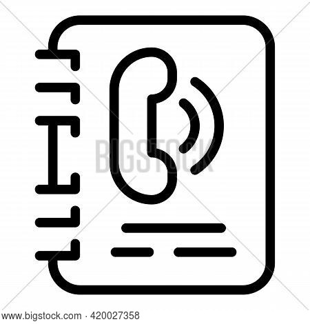 Phonebook Marketing Icon. Outline Phonebook Marketing Vector Icon For Web Design Isolated On White B