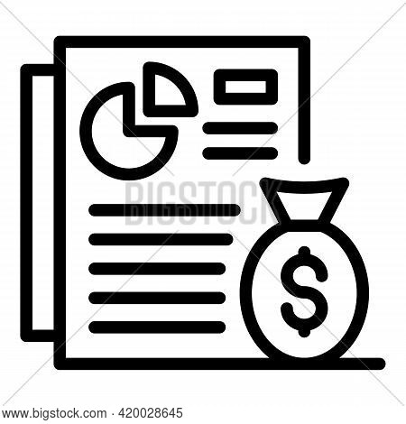 Financial Planning Document Icon. Outline Financial Planning Document Vector Icon For Web Design Iso