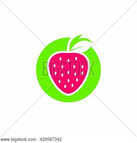 Strawberry Icon Logo Vector Illustration