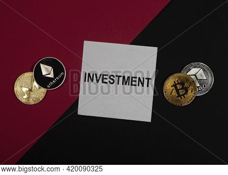 Crypto Currency Investment Word. Crypto Currencuy Investing Concept