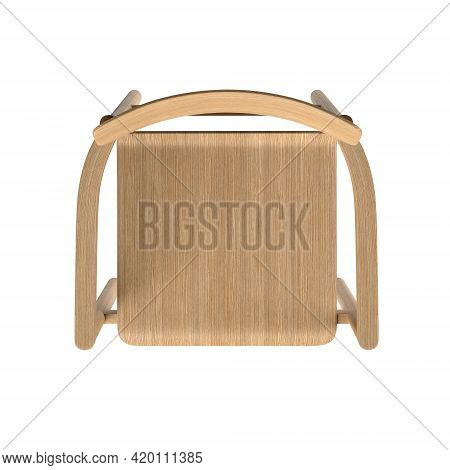 Chair With Armrest Isolated On White Background. 3d Illustration.  Post Chair By Designer Cecilie Ma