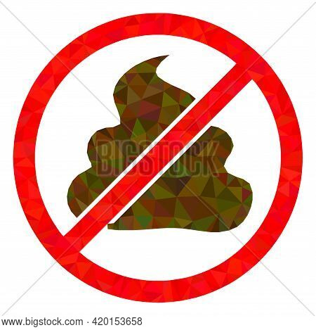 Triangle Forbidden Shit Polygonal Icon Illustration. Forbidden Shit Lowpoly Icon Is Filled With Tria