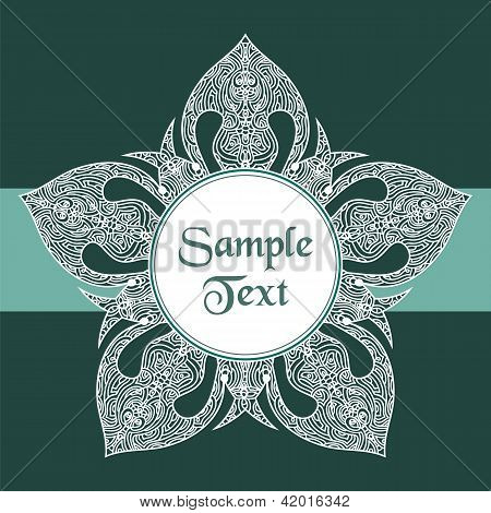 Floral Star tour vecteur ornement cadre carte couverture emballage Wallpaper Background Pattern pour texte