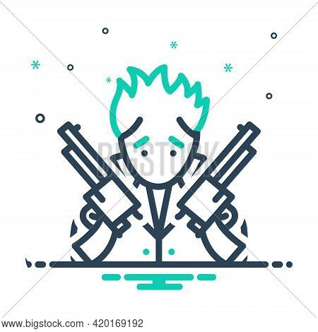 Mix Icon For Perk Gun Thief Robber Outlaw Extortionist Hijacker Highwayman
