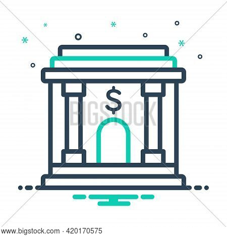Mix Icon For Banking  Corporate Building Finances Emolument Revenues Saving Investment