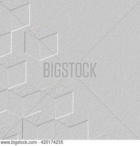 Gray cubic patterned background wallpaper