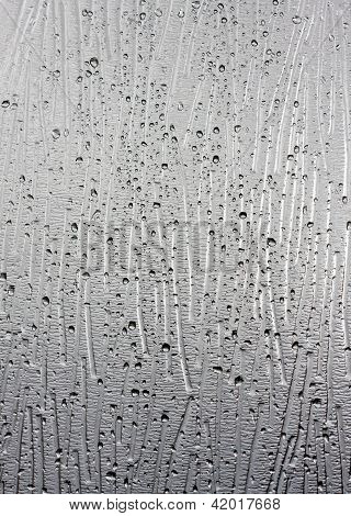 Rain drops on textured glass