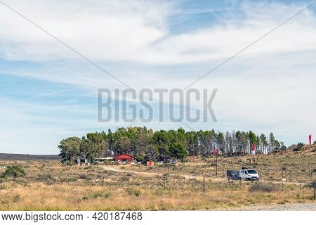 Hanover, South Africa - April 2, 2021: The Karoo Farm Stall Near Hanover In The Northern Cape Karoo.