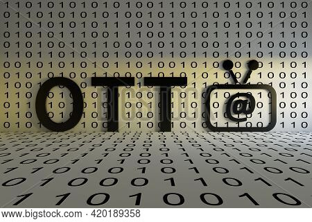 Ott Concept Text Sunlight 3d Render Illustration