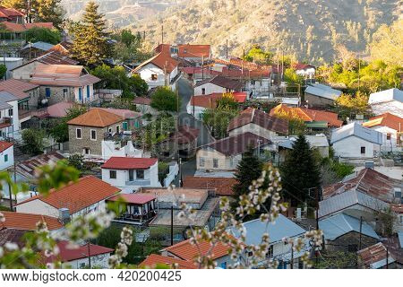 A Famous Picturesque Mountain Resort Village In The Pedoulas Area In The Troodos Mountains Of Cyprus