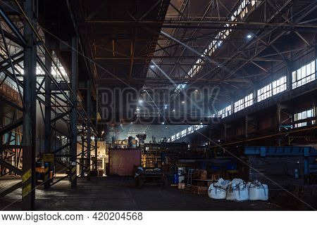 Iron Casting At The Foundry At Metallurgical Factory.