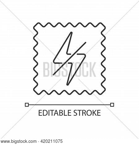 Antistatic Fabric Feature Linear Icon. Fiber Property To Repel Electric Charge. Textile Industry. Th