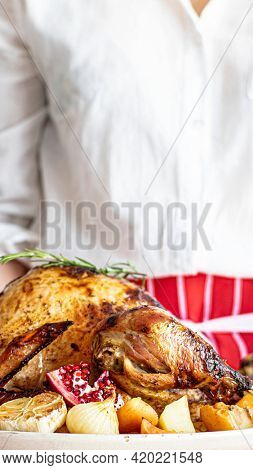 Fresh homemade thanksgiving roasted tukey