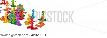 . Heterogeneous Social Structure Of Human Figures On A White Background. Recruitment And Personnel M