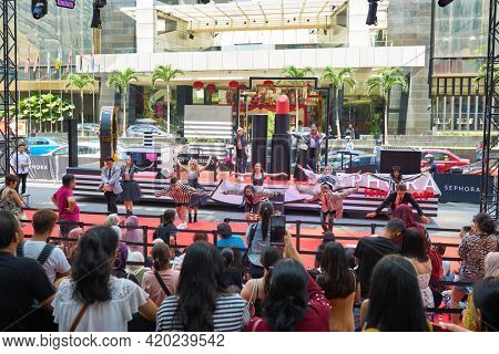 KUALA LUMPUR, MALAYSIA - JANUARY 18, 2020: atmosphere on Sephora grand opening day at Fahrenheit 88 shopping mall in Kuala Lumpur.