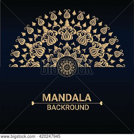 Decorative Flower Mandala Background With Place For Text. Colorful Abstract Graphics. Arabic Islamic