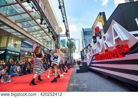 KUALA LUMPUR, MALAYSIA - JANUARY 18, 2020: atmosphere on Sephora grand opening day at Fahrenheit 88 shopping mall in Kuala Lumpur.