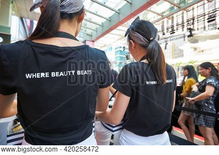 KUALA LUMPUR, MALAYSIA - JANUARY 18, 2020: Sephora grand opening day ambassadors at Fahrenheit 88 shopping mall in Kuala Lumpur.