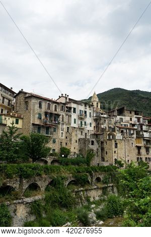 View Of The Rocchetta Nervina Village Within The Liguria Region - Italy