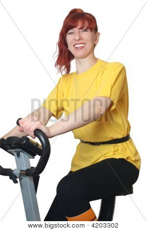 Dyrker sport på et Velosimulator
