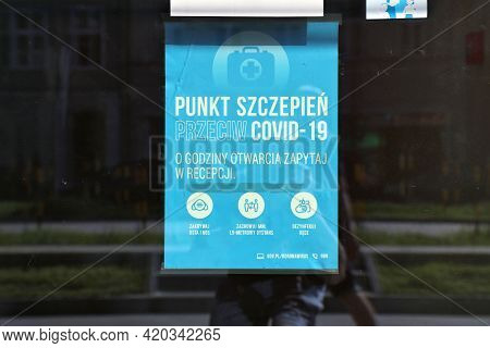 Gliwice, Poland - May 11, 2021: Official Vaccination Point For Covid-19 In Gliwice City In Poland. P