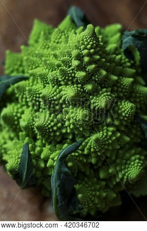 Fresh healthy organic romanesco broccoli