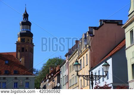 Wodzislaw Slaski City In Poland. Rynek - Main Town Square.